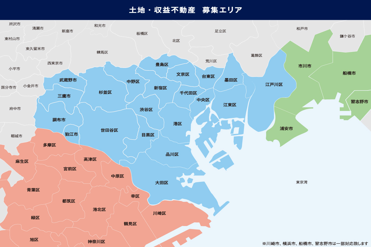 土地・収益不動産募集エリア